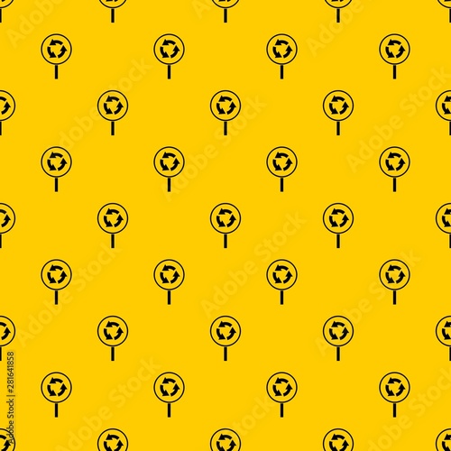 Circular motion road sign pattern seamless vector repeat geometric yellow for any design