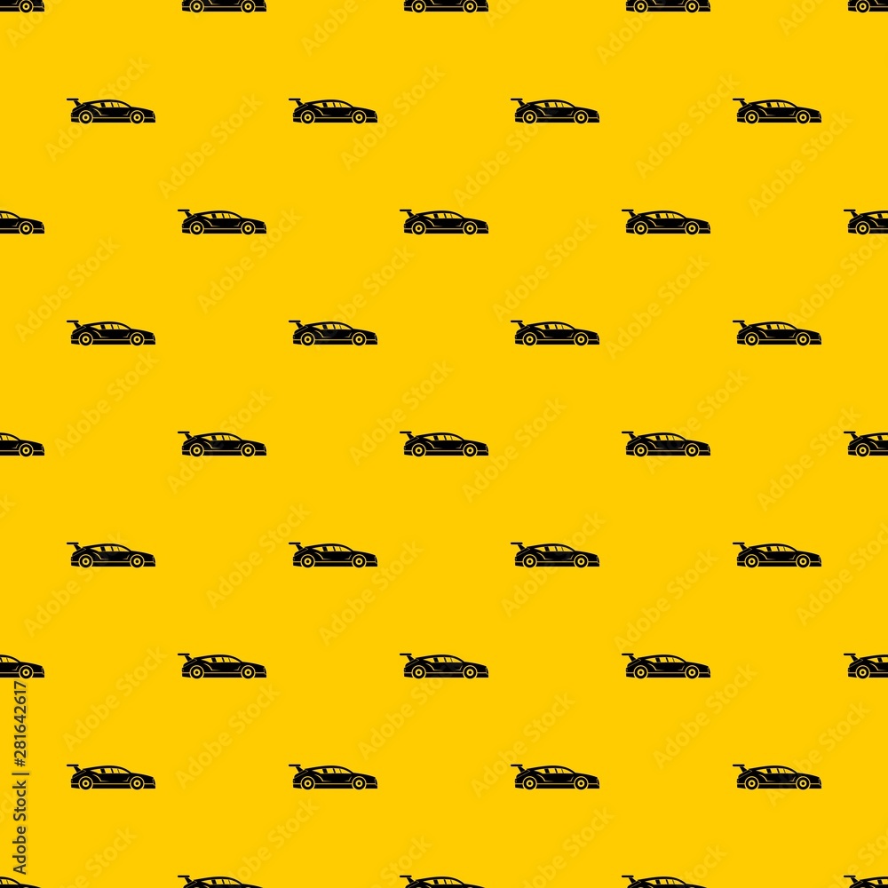 Rally racing car pattern seamless vector repeat geometric yellow for any design Rally racing car pattern seamless vector repeat geometric yellow for any design