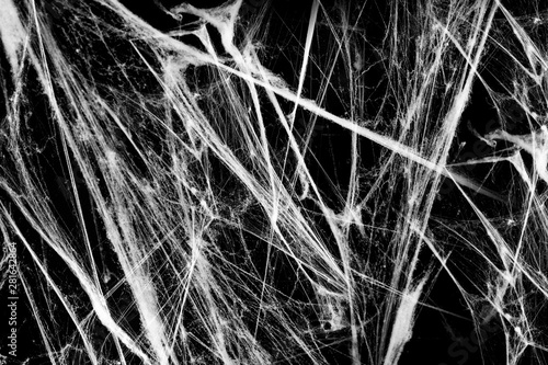 Spiderwebs on black grunge background. Ghotic illustration