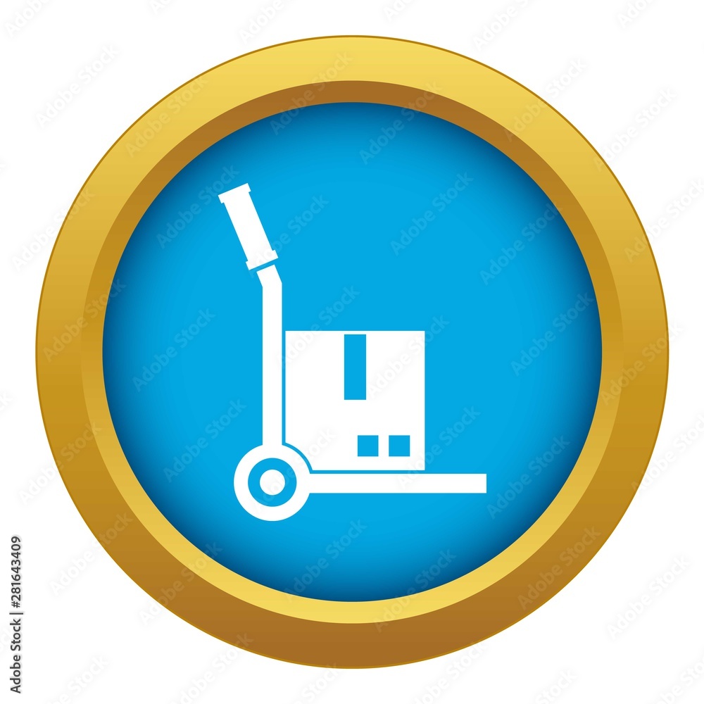Truck with cargo icon blue vector isolated on white background for any design Truck with cargo icon blue vector isolated on white background for any design