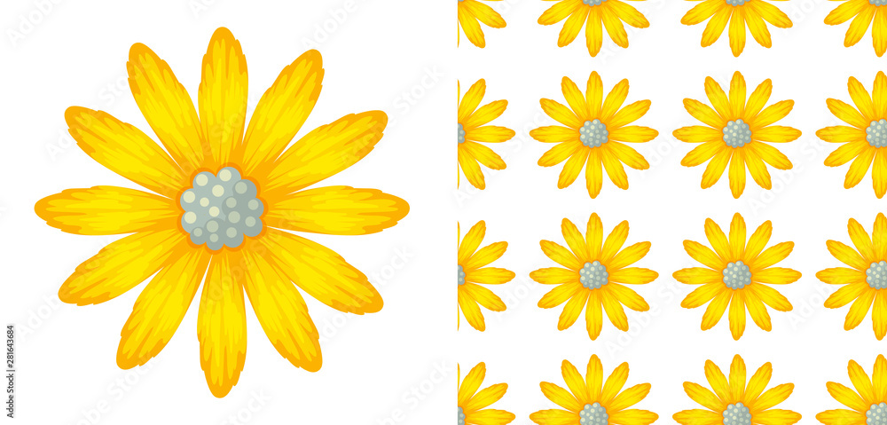 A seamless pattern of flowers on white A seamless pattern of flowers on white