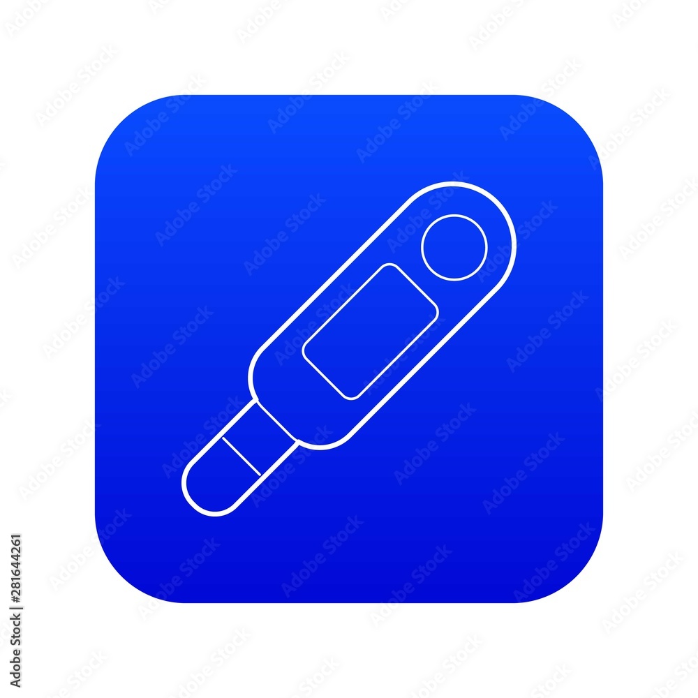 Medical thermometer icon blue vector isolated on white background Medical thermometer icon blue vector isolated on white background