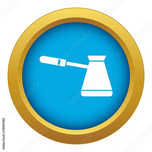 Coffee cezve icon blue vector isolated on white background for any design
