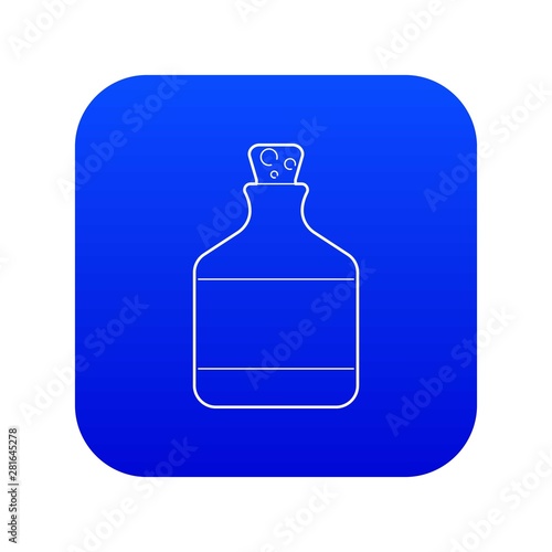 Ethanol in bottle icon blue vector isolated on white background