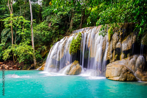 Erawan waterfall National Park Kanjanaburi Thailand photo