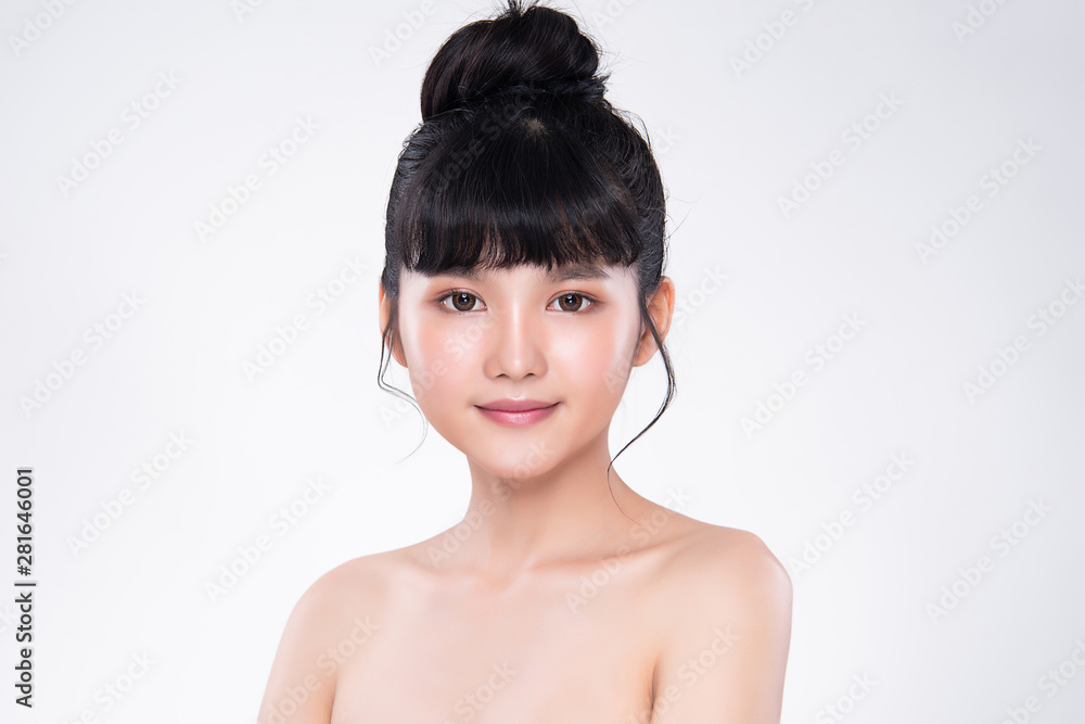 Beautiful Young Asian Woman with Clean Fresh Skin, Beautiful Young Asian Woman with Clean Fresh Skin,