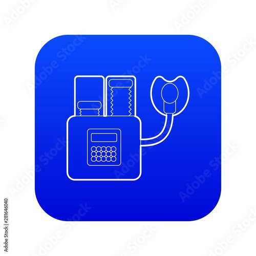 Apparatus for artificial respiration icon blue vector isolated on white background