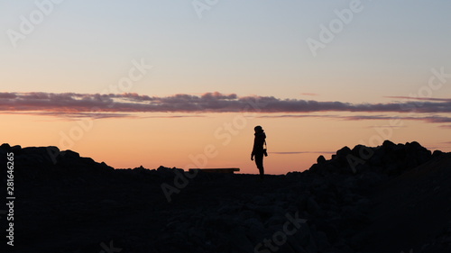Human sunset silhouette - Reykjavik, Iceland, 17.06.2019