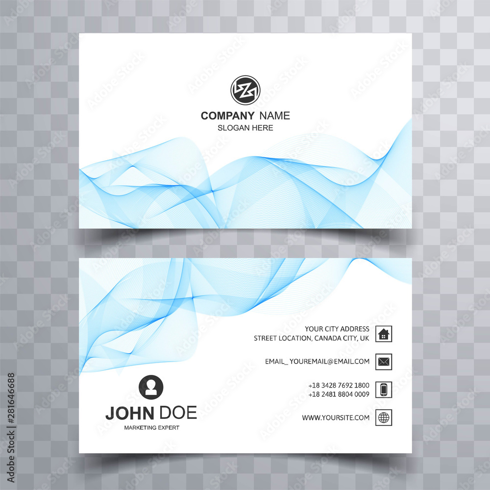 Fototapeta premium Abstract business card set with wave vector