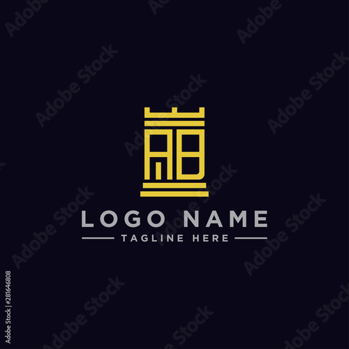 logo design inspiration for companies from the initial letters of the AB logo icon. -Vector