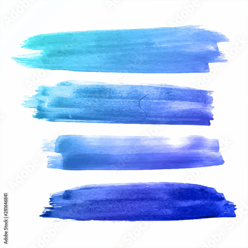 Abstract Colorful Watercolor Strokes Set Vector