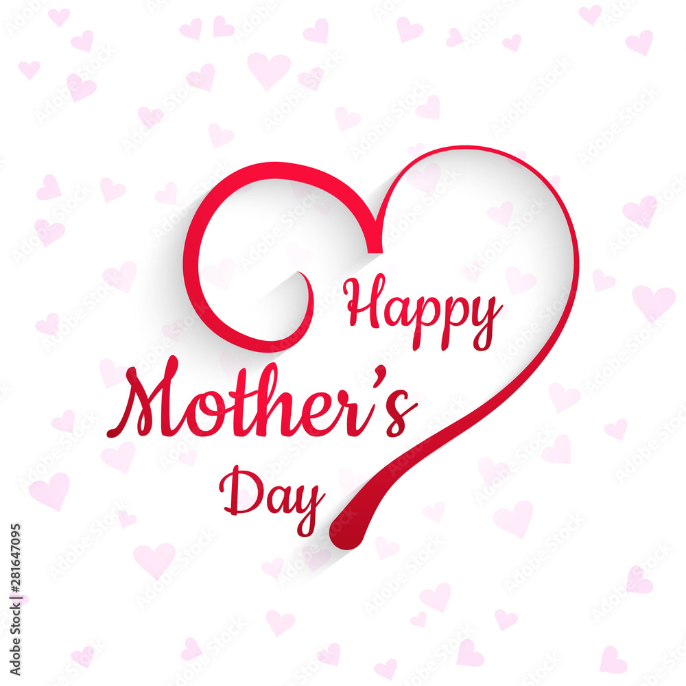 Happy mother's day card beautiful love heart background