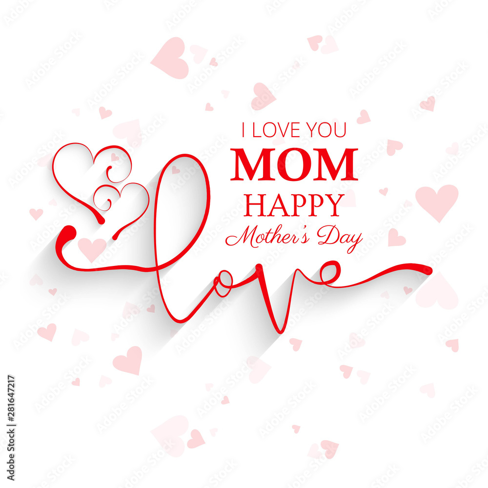 Happy Mother's Day Card Beautiful Background Vector