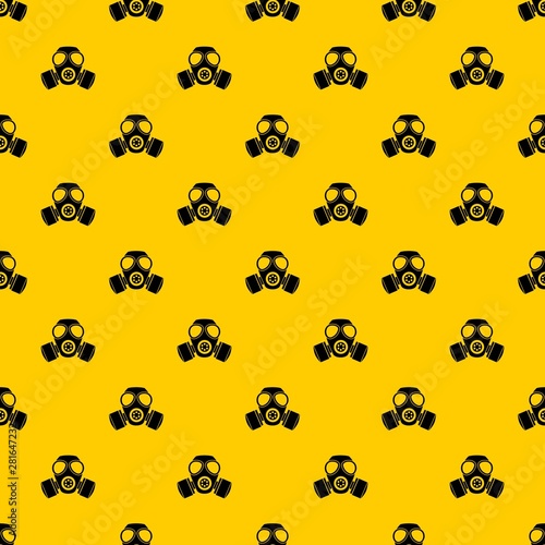 Chemical gas mask pattern seamless vector repeat geometric yellow for any design