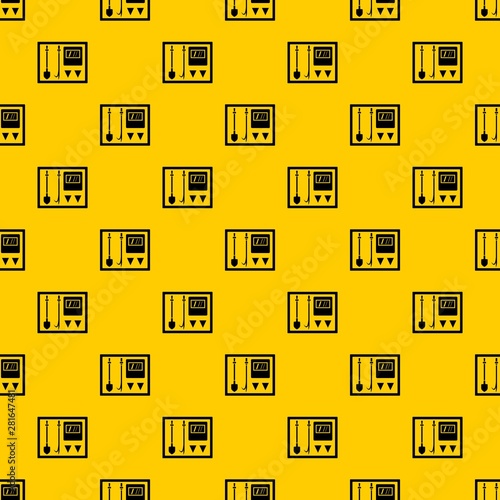 Fire shield pattern seamless vector repeat geometric yellow for any design