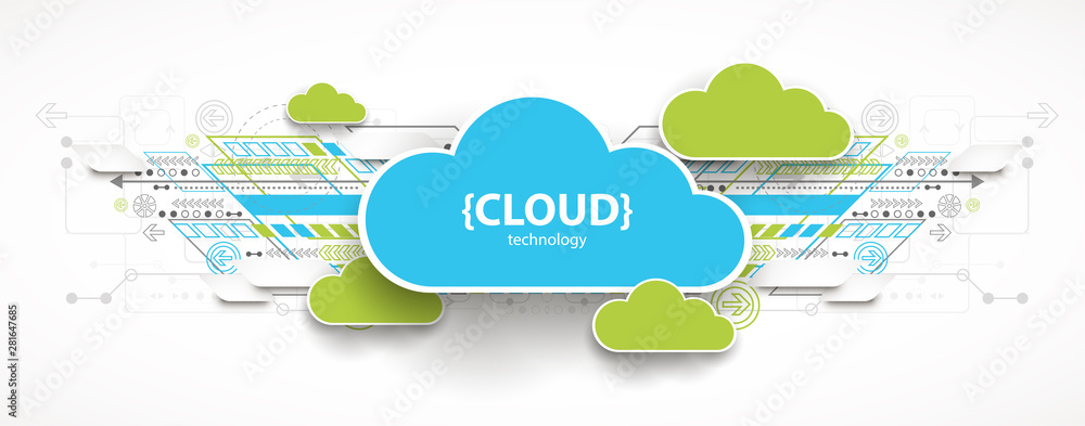 Obraz premium Web cloud technology, business abstract background.