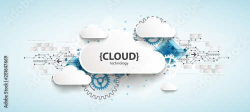 Web cloud technology, business abstract background.