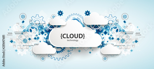 Web cloud technology, business abstract background. photo