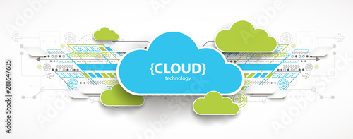 Web cloud technology, business abstract background.