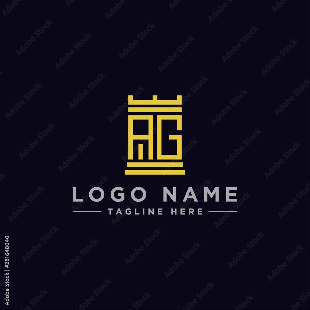 logo design inspiration for companies from the initial letters of the AG logo icon. -Vector