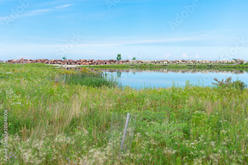 Pond next to Lake Michigan at Northerly Island in Chicago