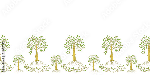 Banner template with doodle ficuses and lettering.