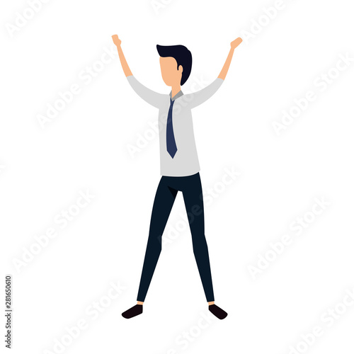 elegant businessman worker avatar character