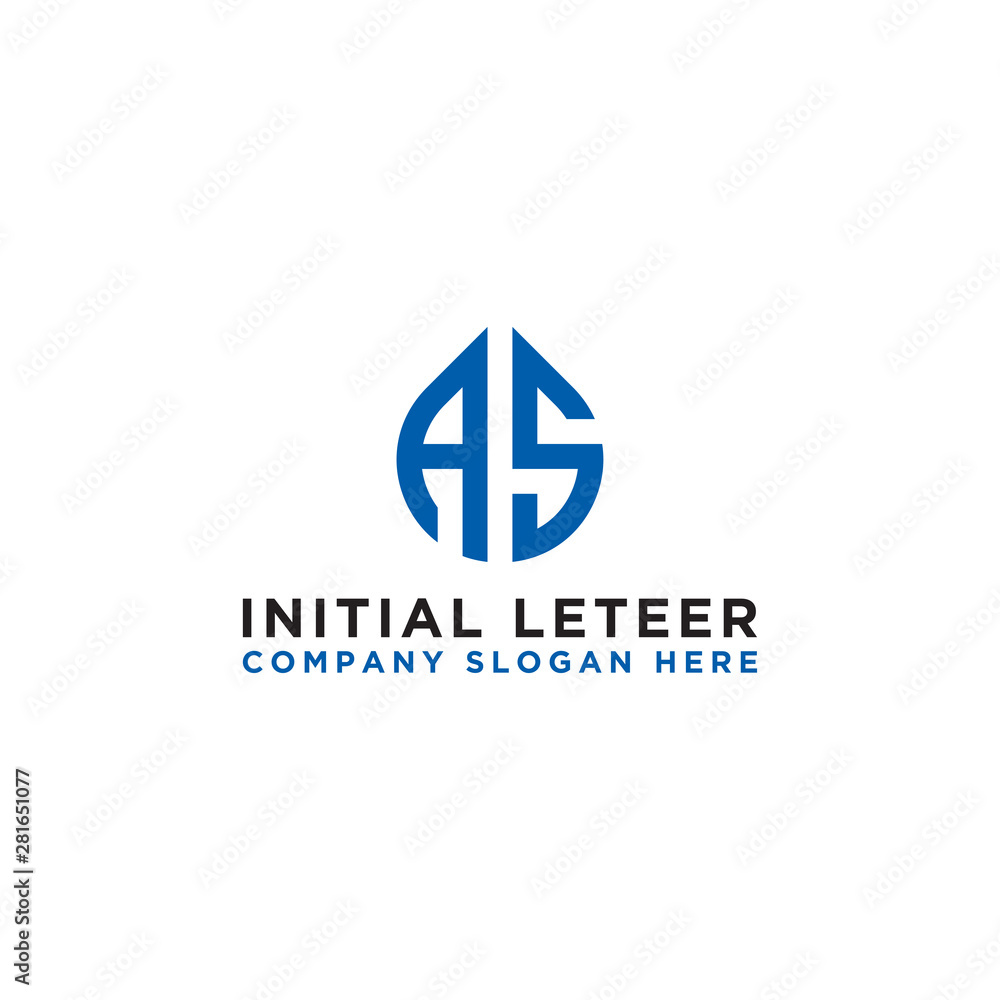 logo design inspiration for companies from the initial letters of the AS. logo icon. Vector logo design inspiration for companies from the initial letters of the AS. logo icon. Vector
