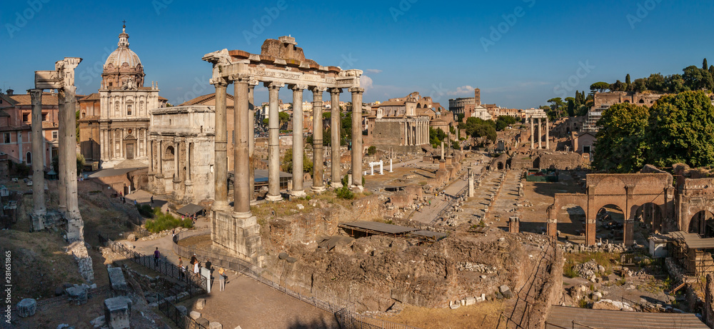Panorama Overlook of The Roman Forum, Rome, Italy.