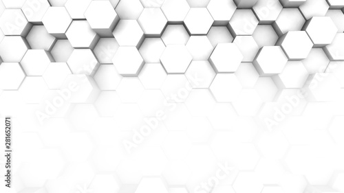 Fototapeta Naklejka Na Ścianę i Meble -  3D design trending polygonal white background with copyspace