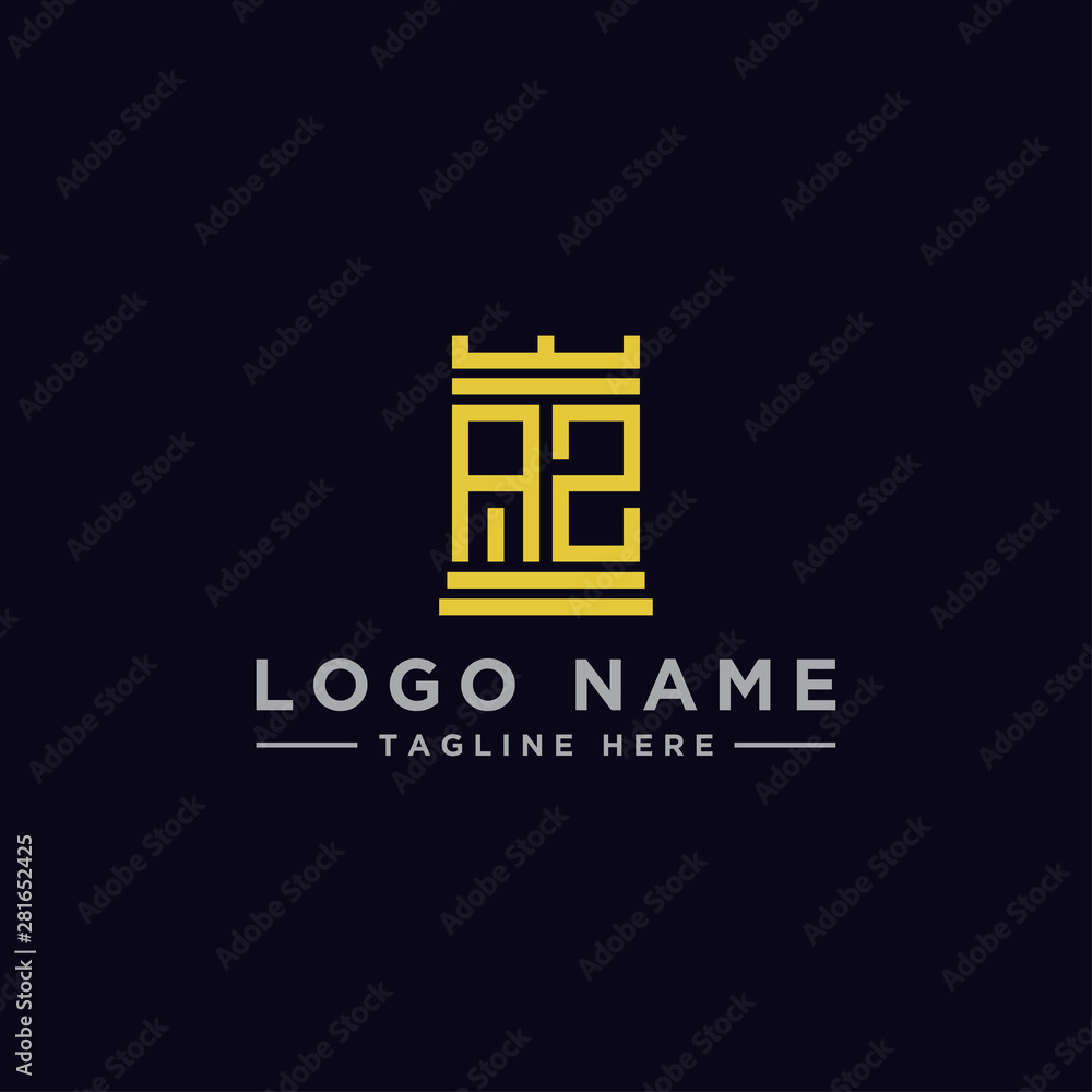 logo design inspiration for companies from the initial letters of the AZ logo icon. -Vector