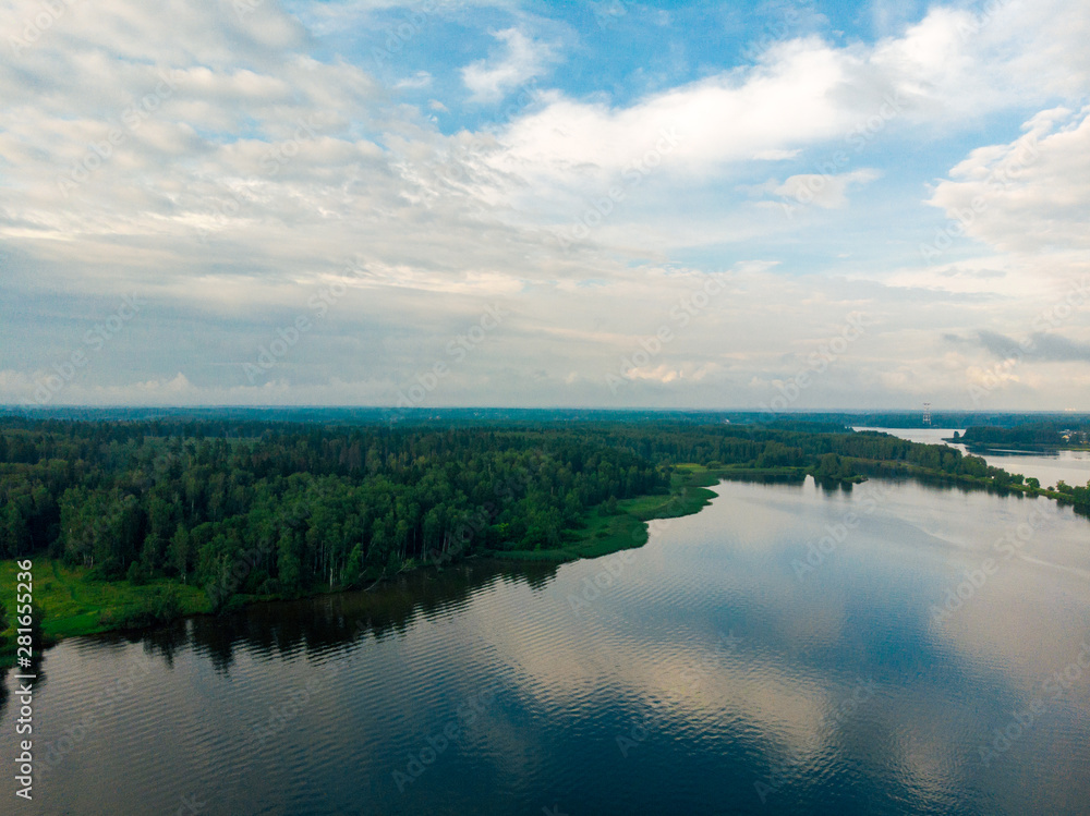 Fototapeta premium Beautiful natural scenery of river in Russia