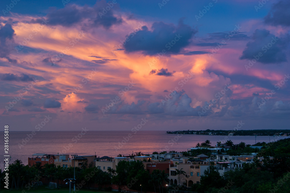 Dramatic Sunset over the Bay in Coconut Grove