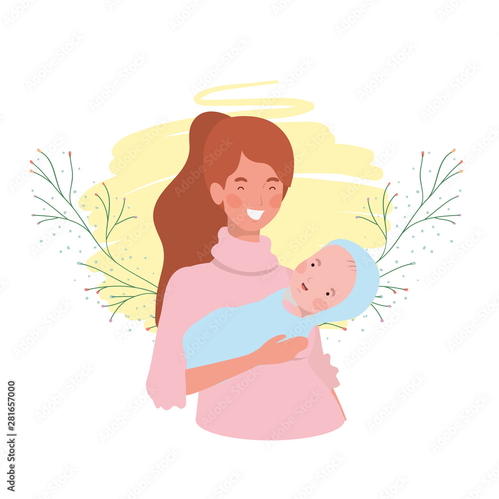 Isolated mother with baby design Isolated mother with baby design