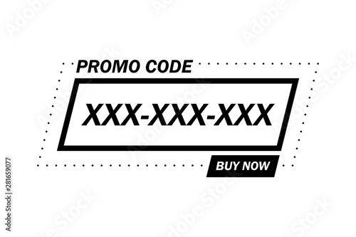 Promo code, coupon code. Flat vector set design illustration on white background.