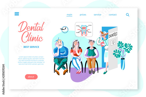 Patient in dental clinic webpage layout