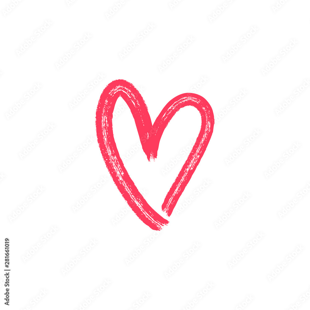 Hand drawn heart, love symbol doodle. Hand drawn heart, love symbol doodle.