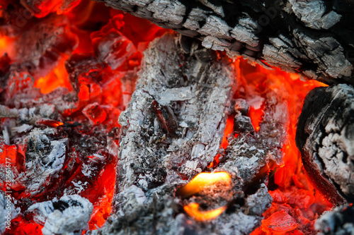 Beautiful countryside summer celebration view of burning wood from middle.