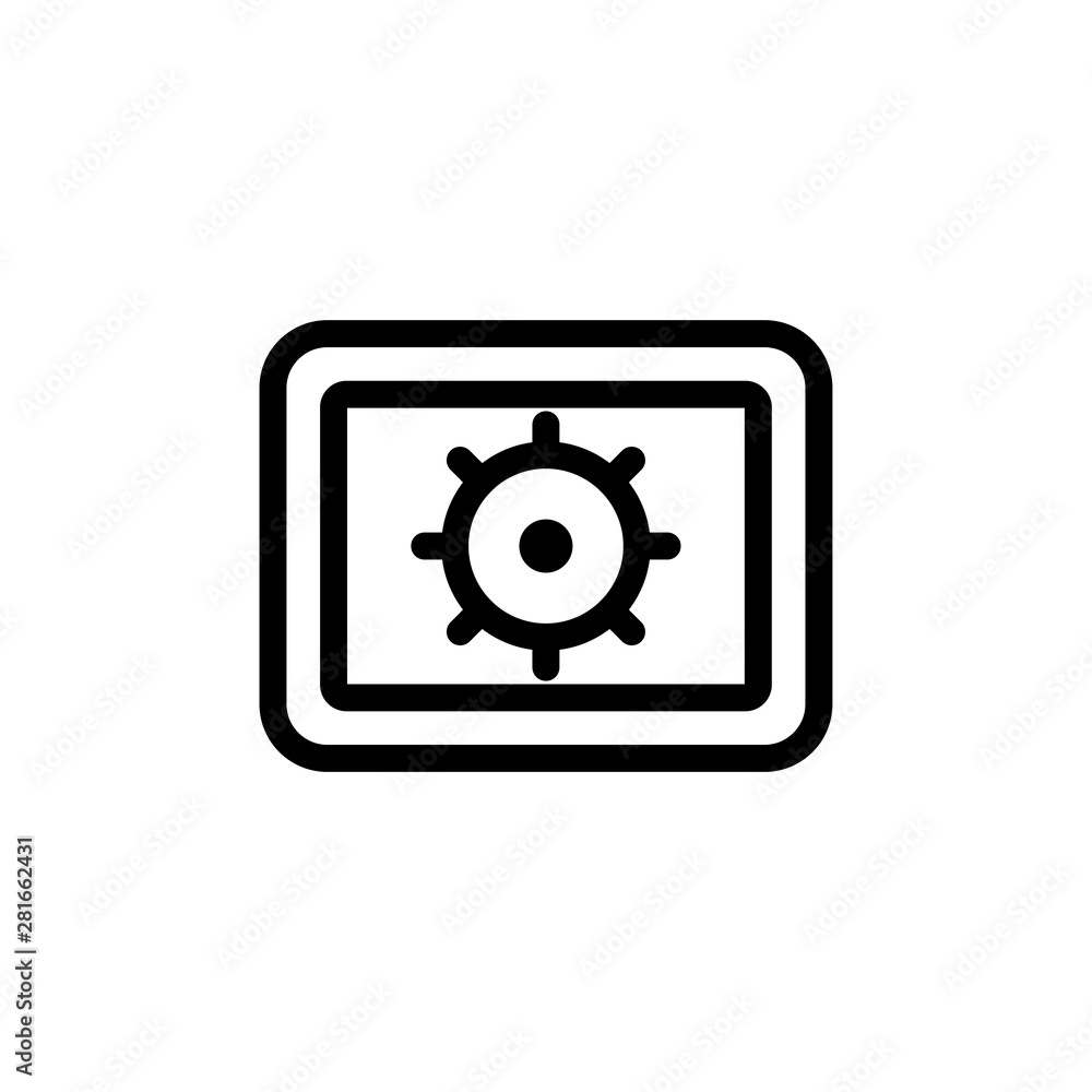 flat line safe box icon symbol sign, logo template, vector, eps 10 flat line safe box icon symbol sign, logo template, vector, eps 10