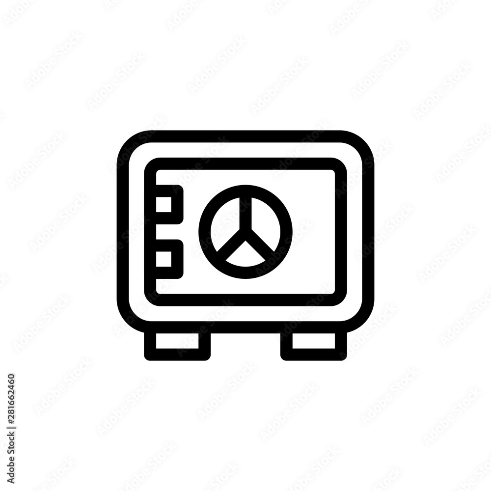 flat line safe box icon symbol sign, logo template, vector, eps 10 flat line safe box icon symbol sign, logo template, vector, eps 10