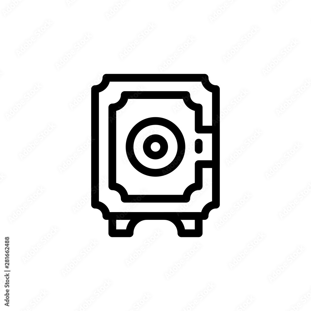 flat line safe box icon symbol sign, logo template, vector, eps 10 flat line safe box icon symbol sign, logo template, vector, eps 10