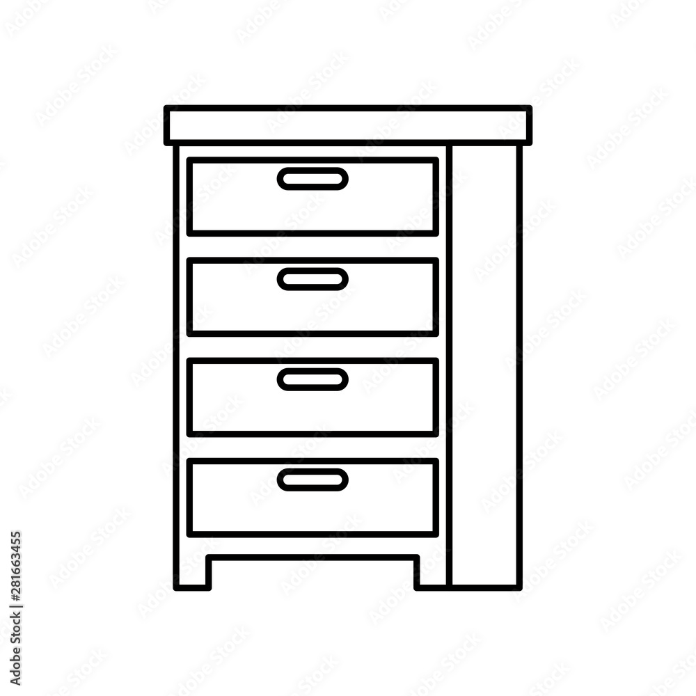 wooden drawer forniture isolated icon wooden drawer forniture isolated icon
