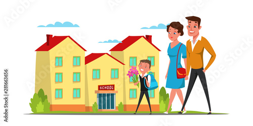 Back to school flat vector illustration