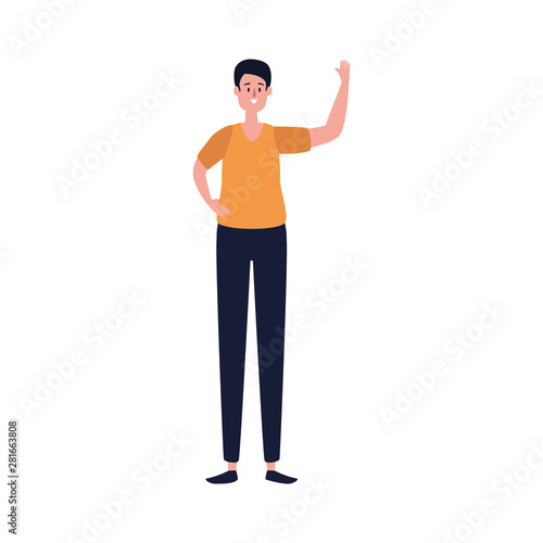 elegant businessman worker avatar character