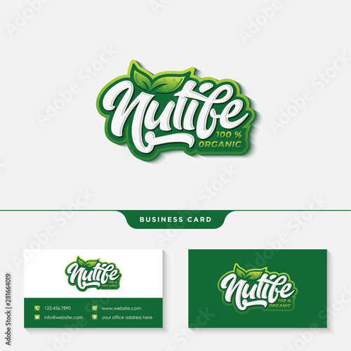 Nutrition life typography logo design template vector