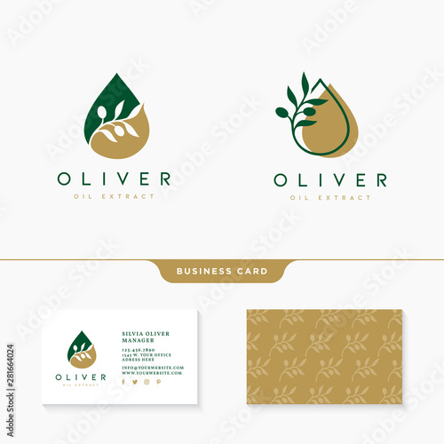 Olive oil logo design template vector