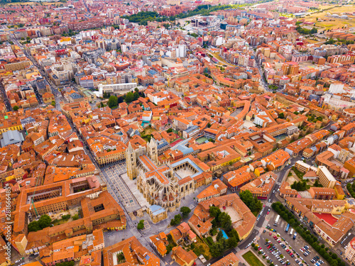 Aerial view of Leon Catholic Cathedral