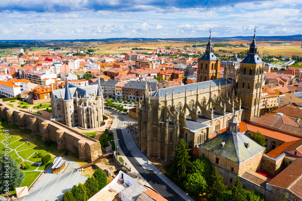 View from drone of Astorga