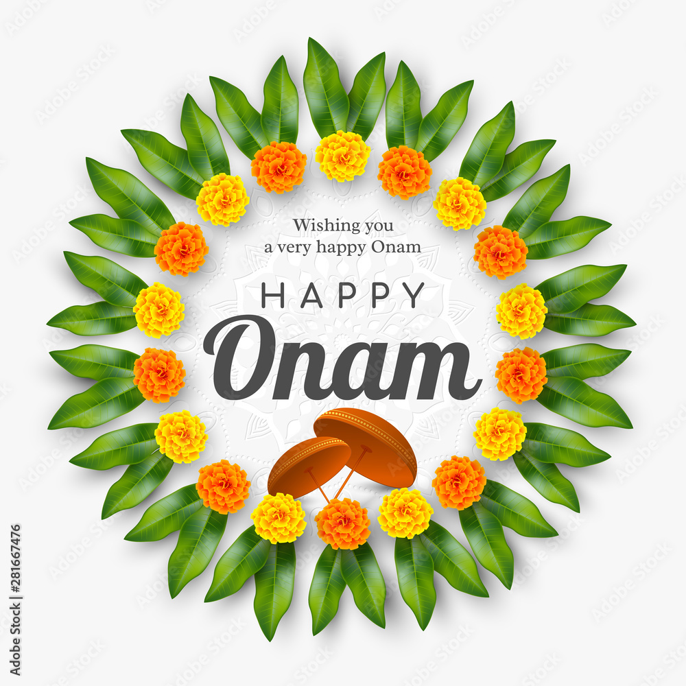 Onam festival background for South India Kerala traditional celebration