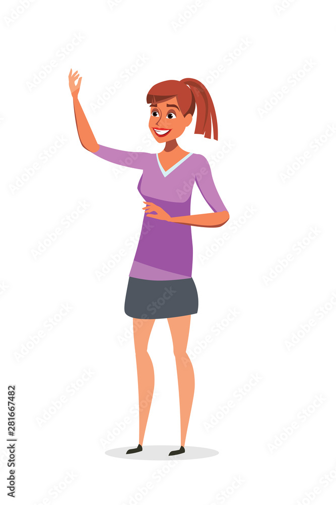 Beautiful young woman flat vector illustration Beautiful young woman flat vector illustration